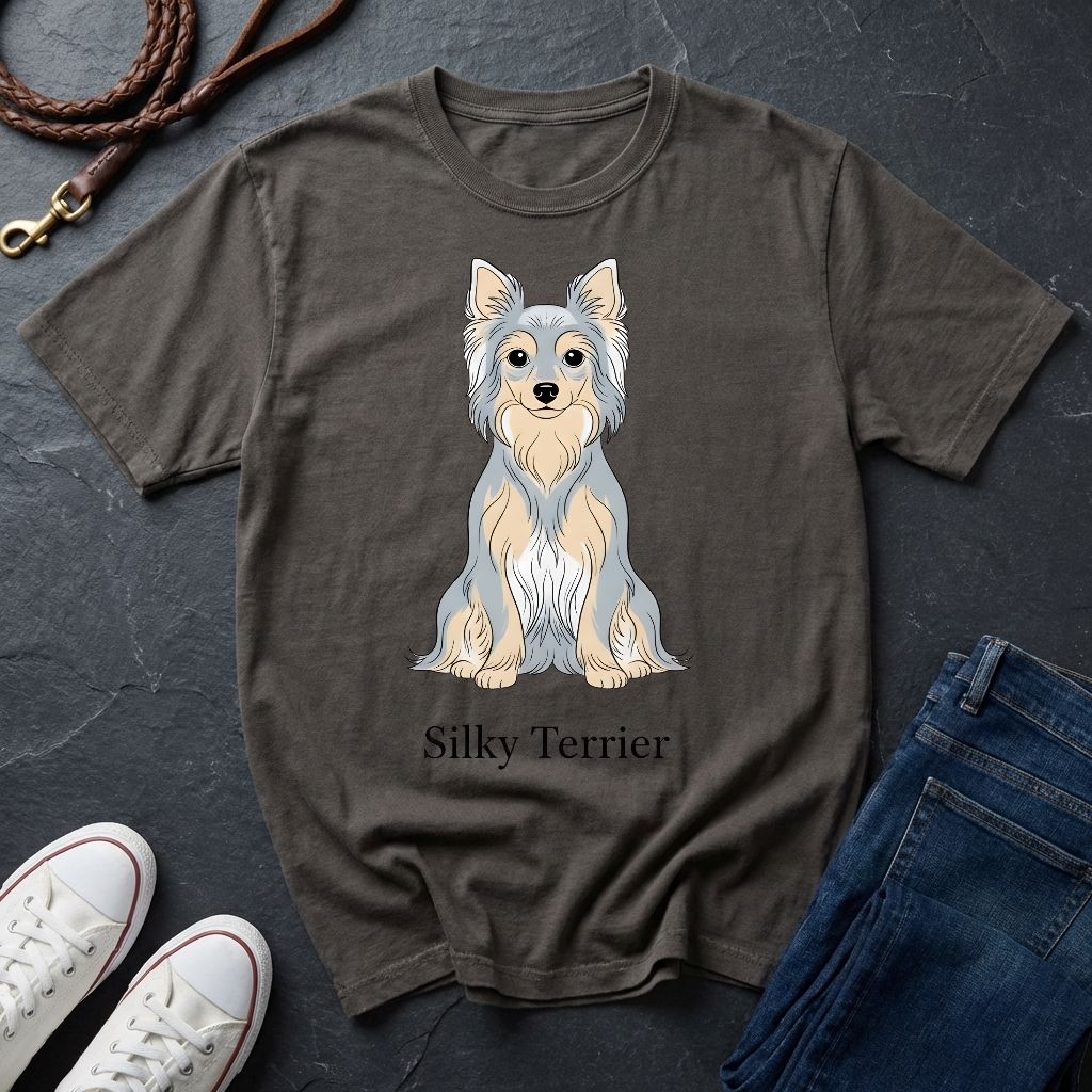 Silky Terrier Graphic Pop Art Shirt — Modern Australian Silky Terrier Tee