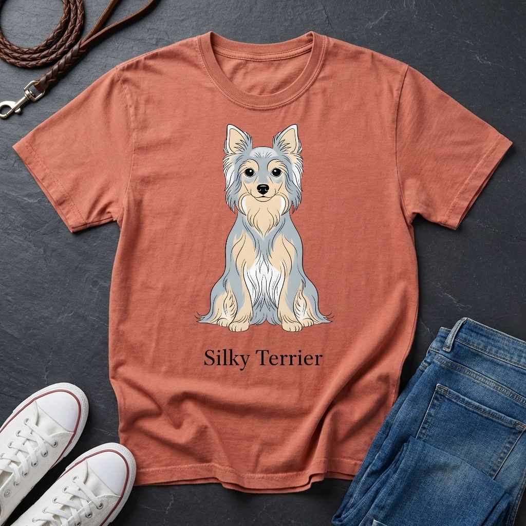 Silky Terrier Graphic Pop Art Shirt — Modern Australian Silky Terrier Tee