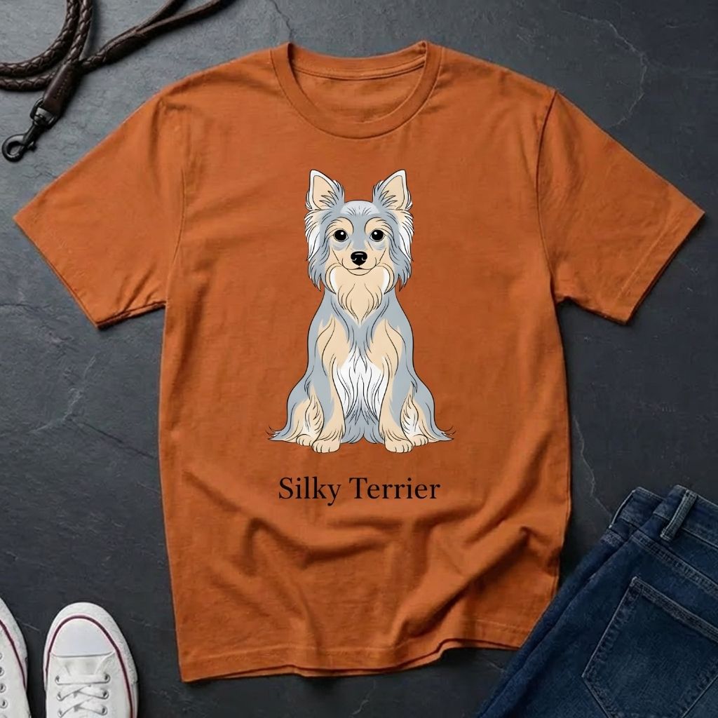 Silky Terrier Graphic Pop Art Shirt — Modern Australian Silky Terrier Tee
