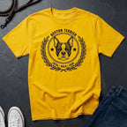 Boston Terrier Heritage Badge Shirt — Loyal Bold True Dog Breed Tee
