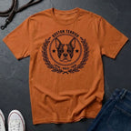 Boston Terrier Heritage Badge Shirt — Loyal Bold True Dog Breed Tee
