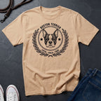 Boston Terrier Heritage Badge Shirt — Loyal Bold True Dog Breed Tee