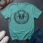 Boston Terrier Heritage Badge Shirt — Loyal Bold True Dog Breed Tee