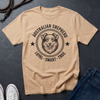 Australian Shepherd Heritage Badge Shirt — Loyal Smart True Dog Tee