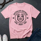 Australian Shepherd Heritage Badge Shirt — Loyal Smart True Dog Tee