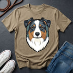Australian Shepherd Graphic Pop Art Shirt — Bold Blue Merle Aussie Tee