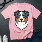 Australian Shepherd Graphic Pop Art Shirt — Bold Blue Merle Aussie Tee
