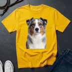 Australian Shepherd Photo-Realistic Shirt — High Detail Blue Merle Portrait Tee