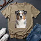 Australian Shepherd Photo-Realistic Shirt — High Detail Blue Merle Portrait Tee