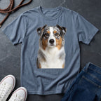 Australian Shepherd Photo-Realistic Shirt — High Detail Blue Merle Portrait Tee