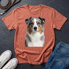 Australian Shepherd Photo-Realistic Shirt — High Detail Blue Merle Portrait Tee