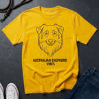 Australian Shepherd Vibes Shirt — Bold Line Art Dog Tee