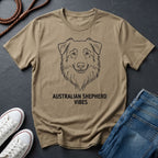 Australian Shepherd Vibes Shirt — Bold Line Art Dog Tee