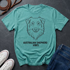Australian Shepherd Vibes Shirt — Bold Line Art Dog Tee