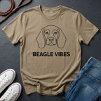 Beagle Vibes Shirt — Bold Minimalist Line Art Dog Tee — Comfort Colors 1717