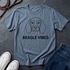 Beagle Vibes Shirt — Bold Minimalist Line Art Dog Tee — Comfort Colors 1717
