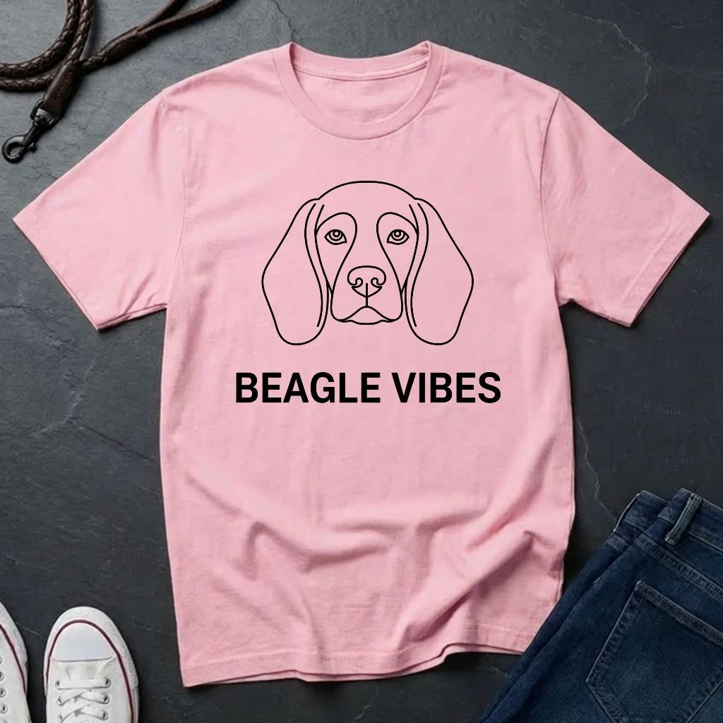 Beagle Vibes Shirt — Bold Minimalist Line Art Dog Tee — Comfort Colors 1717
