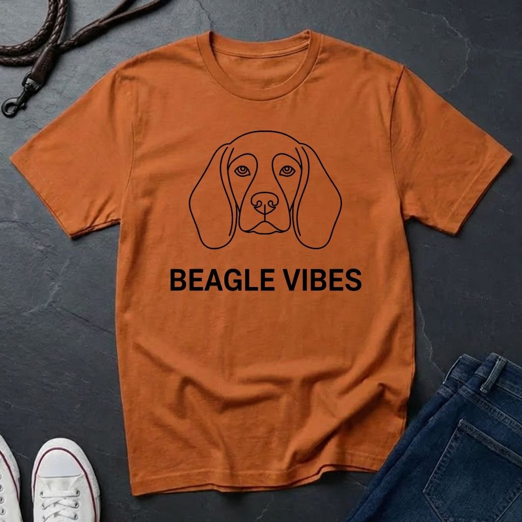 Beagle Vibes Shirt — Bold Minimalist Line Art Dog Tee — Comfort Colors 1717