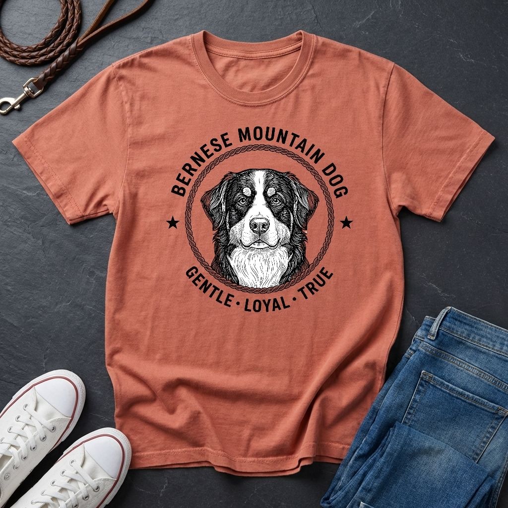 Bernese Mountain Dog Heritage Badge Shirt — Gentle Loyal True Dog Tee