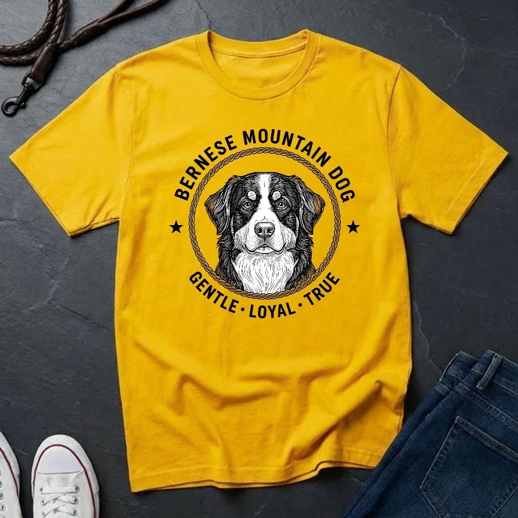 Bernese Mountain Dog Heritage Badge Shirt — Gentle Loyal True Dog Tee