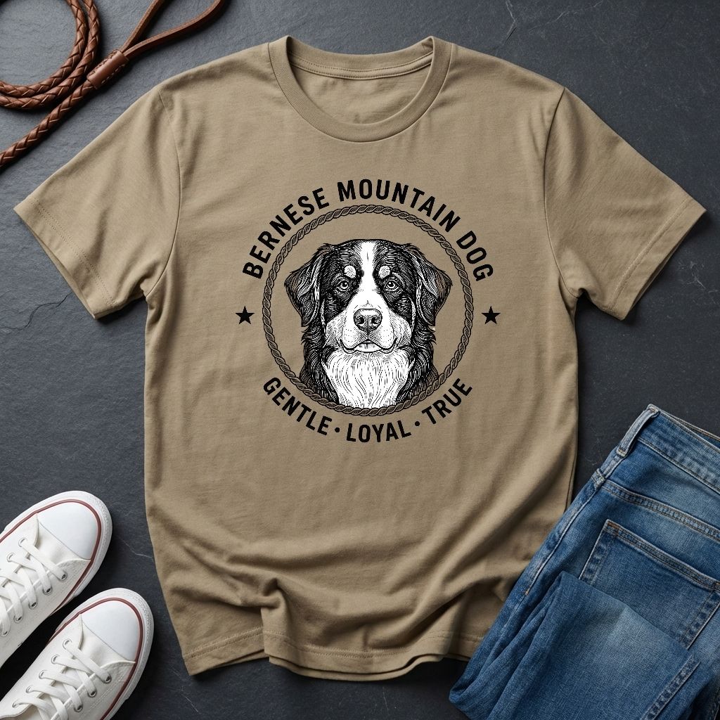 Bernese Mountain Dog Heritage Badge Shirt — Gentle Loyal True Dog Tee