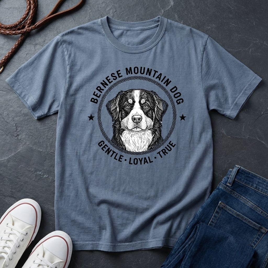 Bernese Mountain Dog Heritage Badge Shirt — Gentle Loyal True Dog Tee