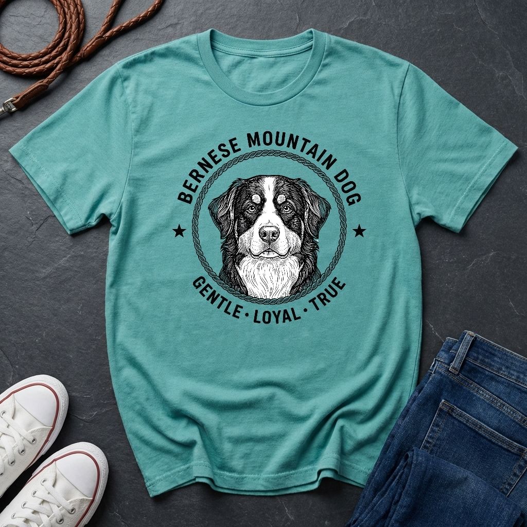 Bernese Mountain Dog Heritage Badge Shirt — Gentle Loyal True Dog Tee