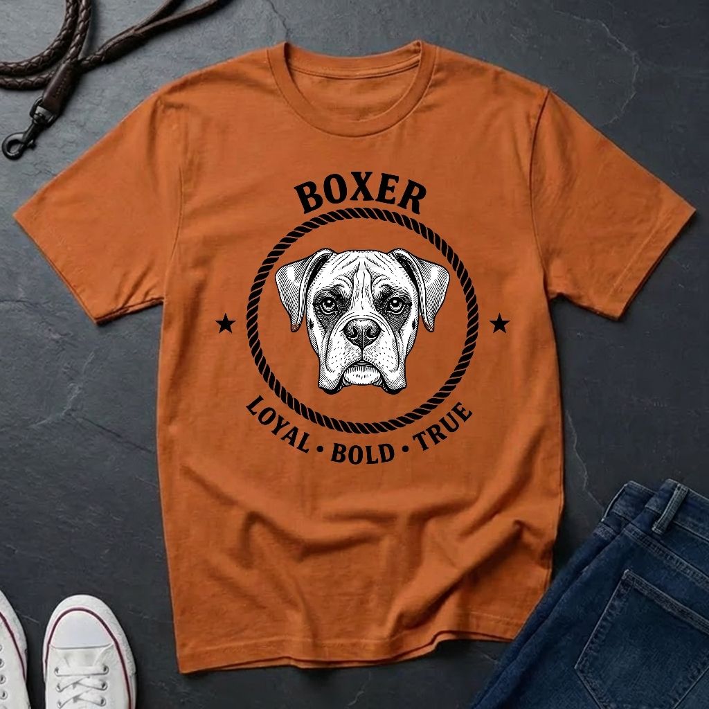 Boxer Dog T-Shirt — 'BOXER' Loyal • Bold • True Vintage Graphic Tee