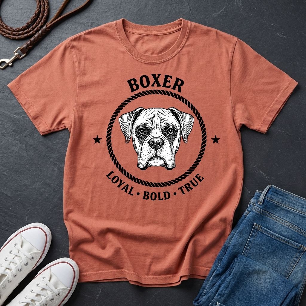 Boxer Dog T-Shirt — 'BOXER' Loyal • Bold • True Vintage Graphic Tee