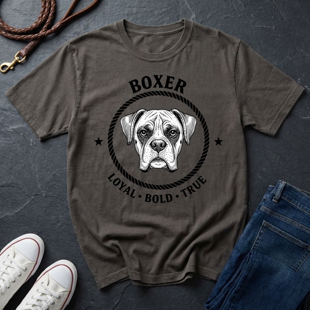 Boxer Dog T-Shirt — 'BOXER' Loyal • Bold • True Vintage Graphic Tee