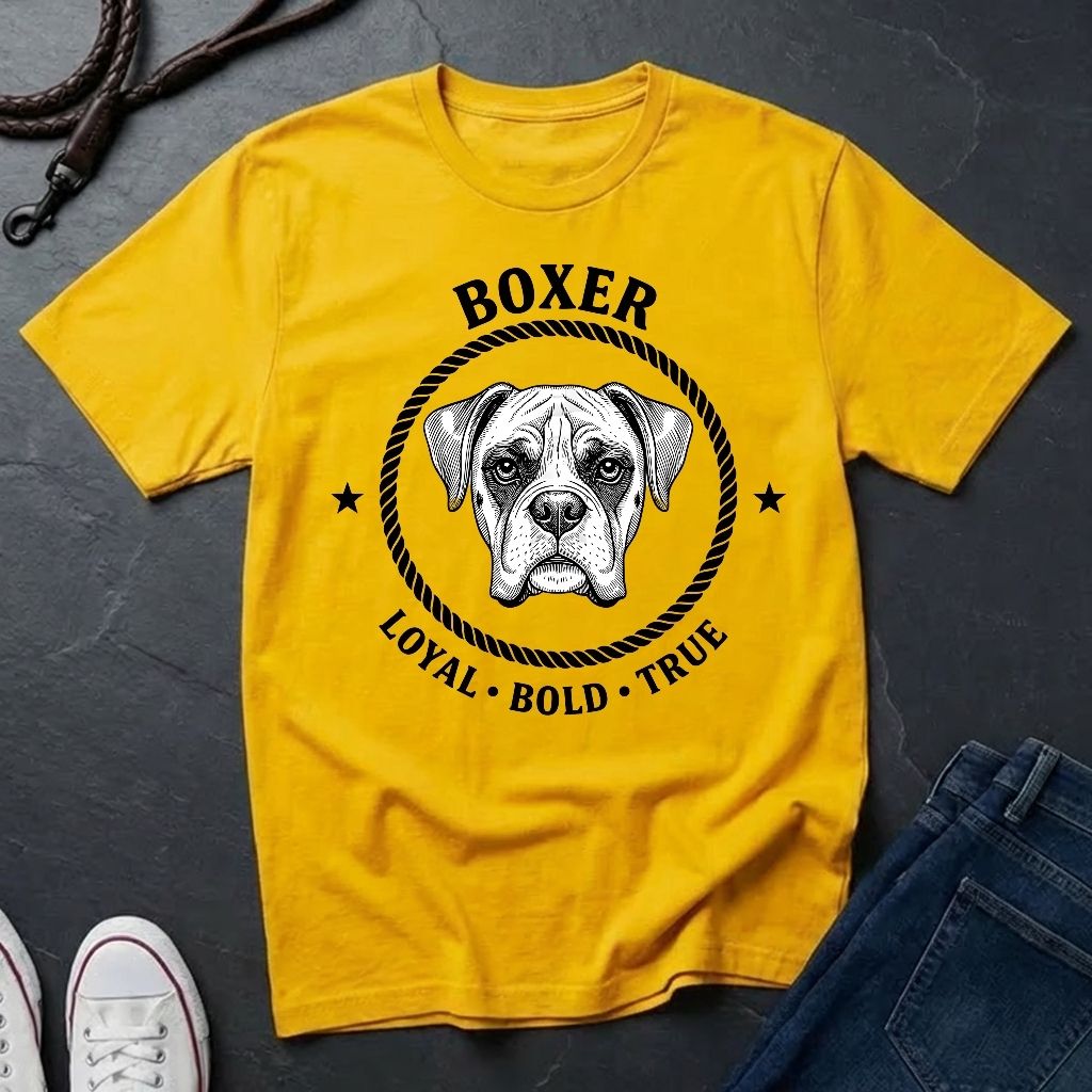 Boxer Dog T-Shirt — 'BOXER' Loyal • Bold • True Vintage Graphic Tee