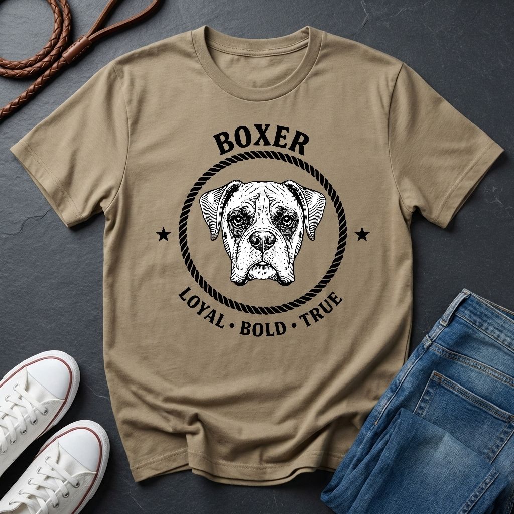 Boxer Dog T-Shirt — 'BOXER' Loyal • Bold • True Vintage Graphic Tee