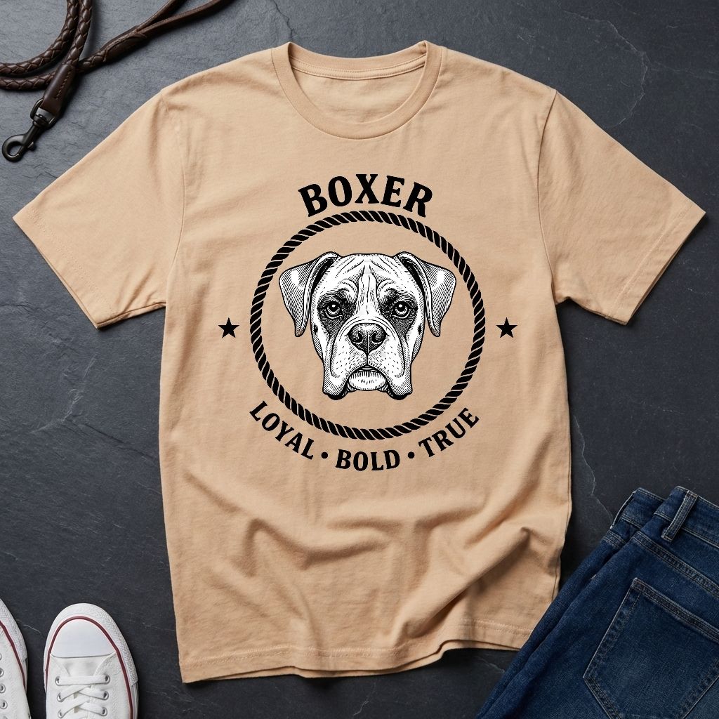 Boxer Dog T-Shirt — 'BOXER' Loyal • Bold • True Vintage Graphic Tee