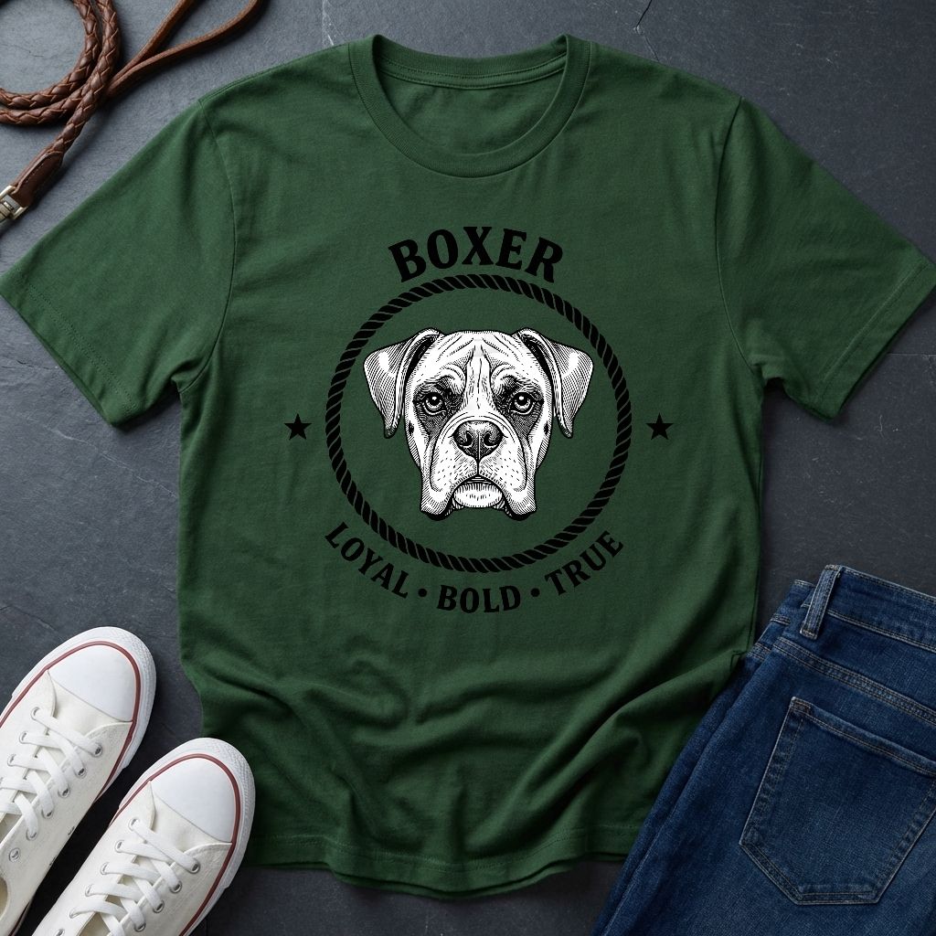 Boxer Dog T-Shirt — 'BOXER' Loyal • Bold • True Vintage Graphic Tee