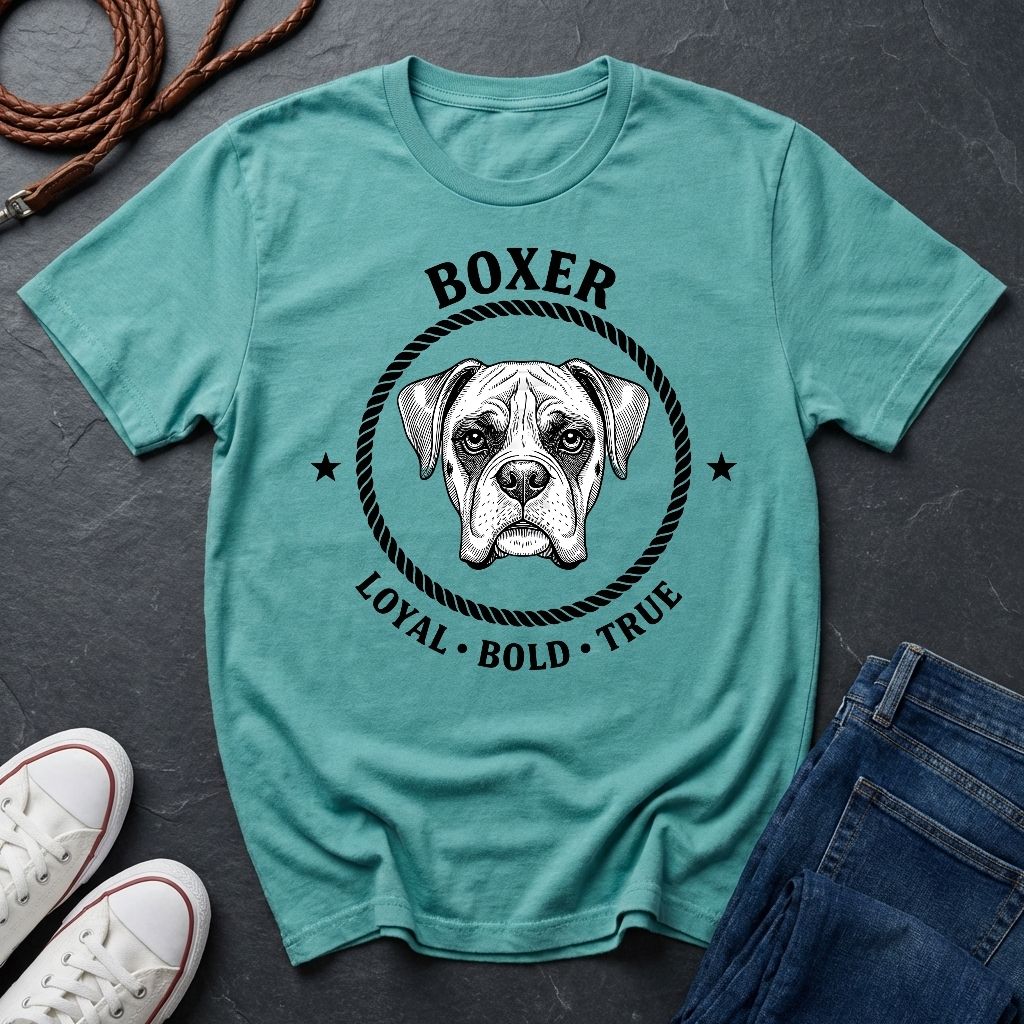 Boxer Dog T-Shirt — 'BOXER' Loyal • Bold • True Vintage Graphic Tee
