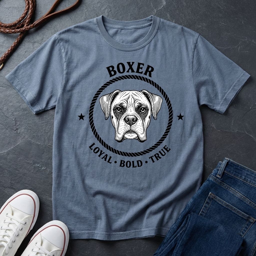 Boxer Dog T-Shirt — 'BOXER' Loyal • Bold • True Vintage Graphic Tee