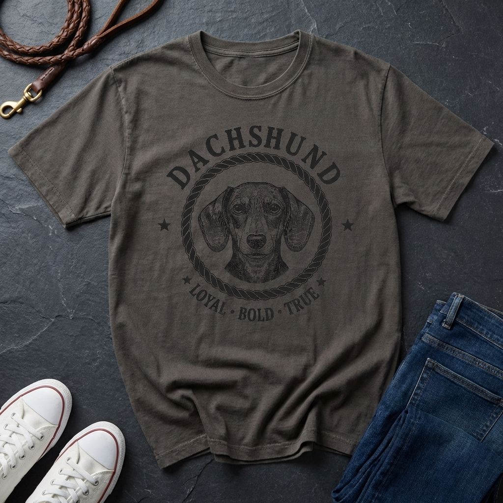 Dachshund Heritage Badge Shirt — Loyal Bold True Dog Breed Tee