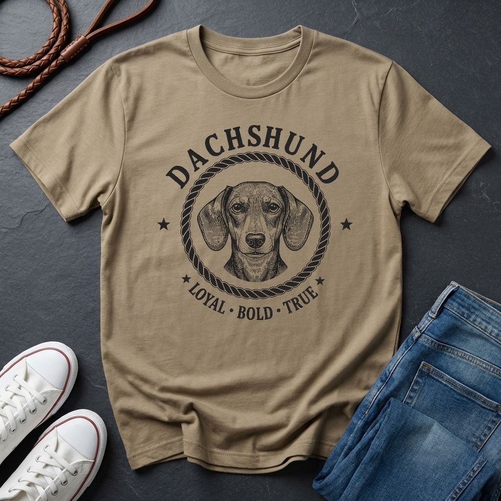Dachshund Heritage Badge Shirt — Loyal Bold True Dog Breed Tee