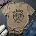 Dachshund Heritage Badge Shirt — Loyal Bold True Dog Breed Tee
