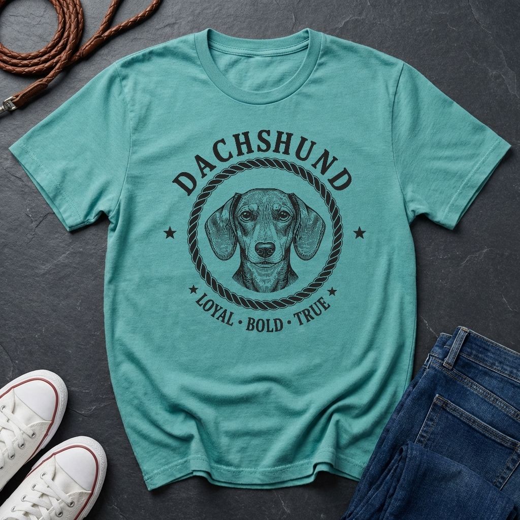 Dachshund Heritage Badge Shirt — Loyal Bold True Dog Breed Tee