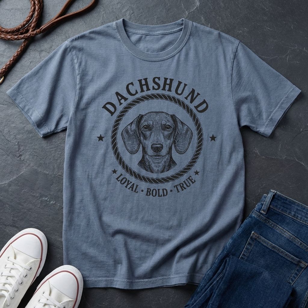 Dachshund Heritage Badge Shirt — Loyal Bold True Dog Breed Tee