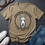 Doberman Pinscher Heritage Badge Shirt — Loyal Brave True Dog Tee