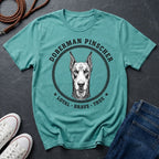 Doberman Pinscher Heritage Badge Shirt — Loyal Brave True Dog Tee