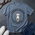 Doberman Pinscher Heritage Badge Shirt — Loyal Brave True Dog Tee