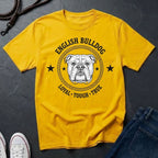 English Bulldog Heritage Badge Shirt — Loyal Tough True Dog Breed Tee