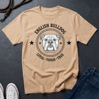 English Bulldog Heritage Badge Shirt — Loyal Tough True Dog Breed Tee