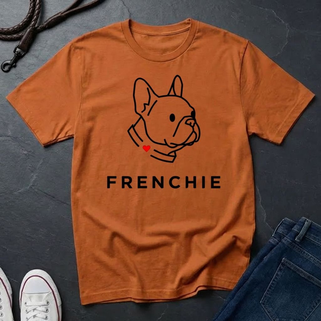 Frenchie Minimalist Shirt — Bold Line Art French Bulldog Tee — Comfort Colors 1717