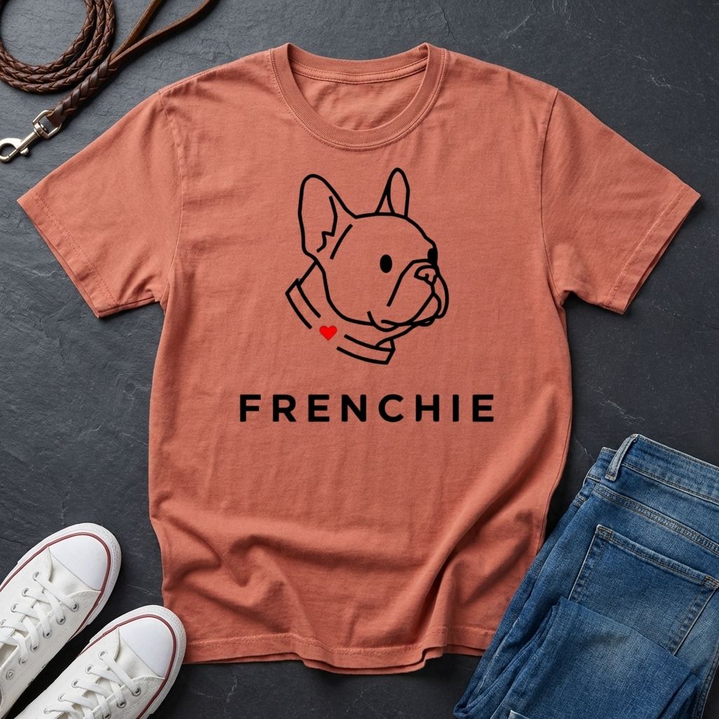 Frenchie Minimalist Shirt — Bold Line Art French Bulldog Tee — Comfort Colors 1717