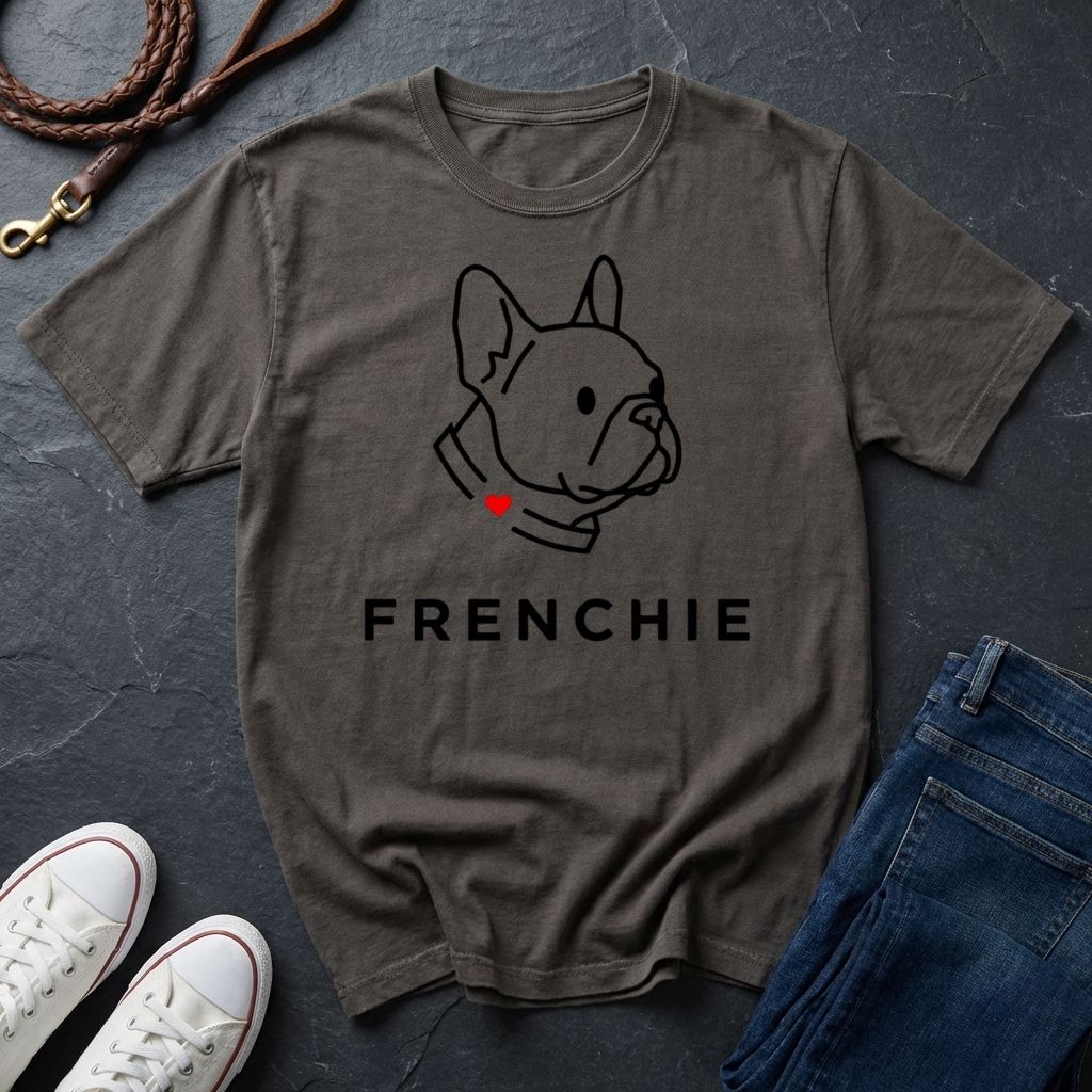 Frenchie Minimalist Shirt — Bold Line Art French Bulldog Tee — Comfort Colors 1717