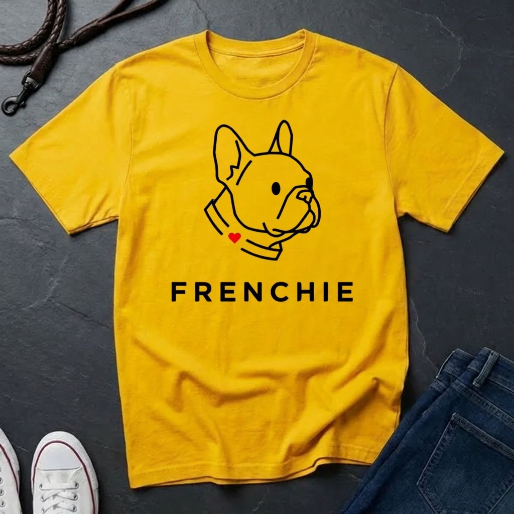 Frenchie Minimalist Shirt — Bold Line Art French Bulldog Tee — Comfort Colors 1717